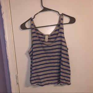 Blue and white striped tank top